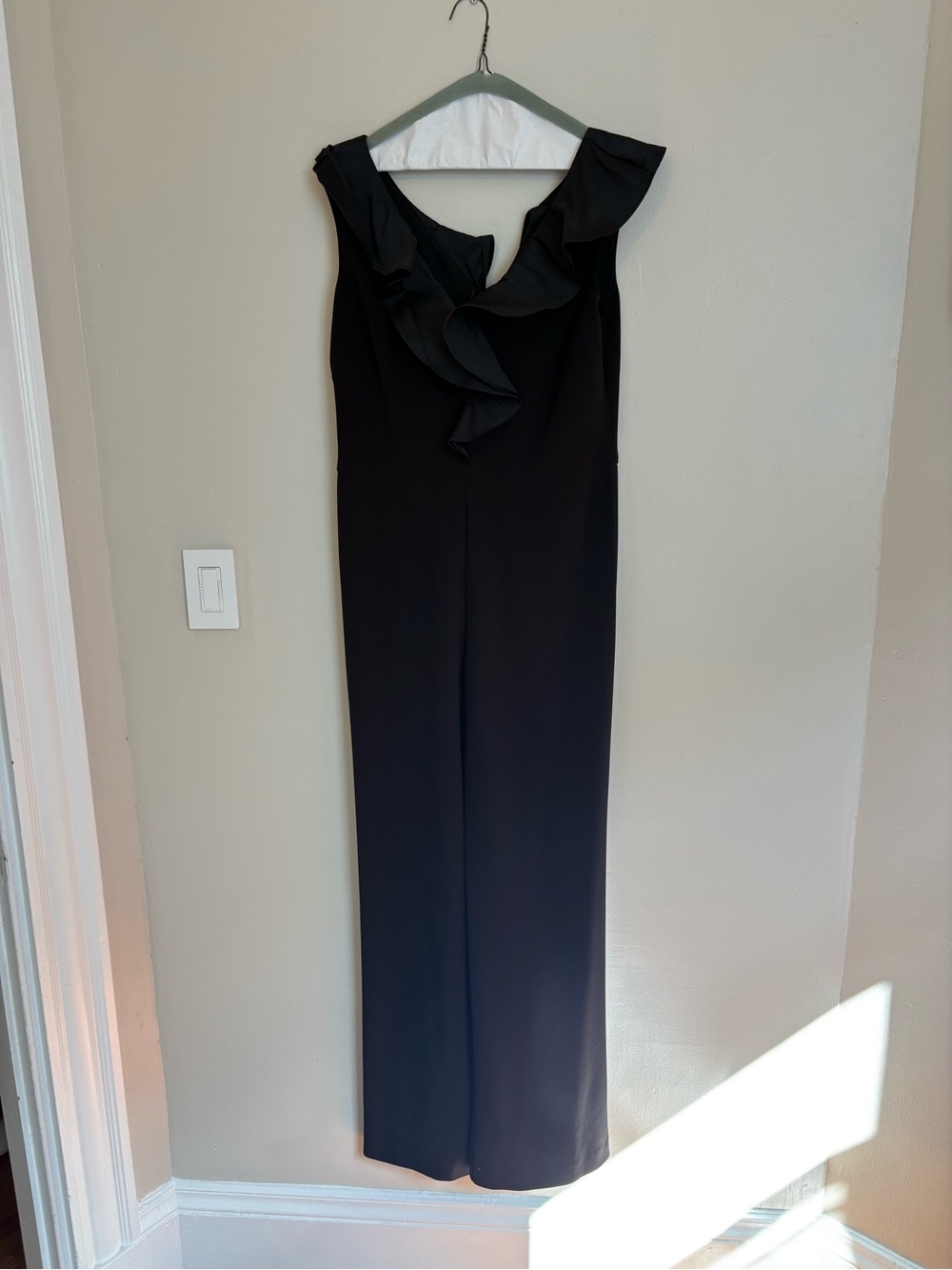 Lauren Ralph Lauren Black Ruffle Jumpsuit Size 10 Wedding Guest